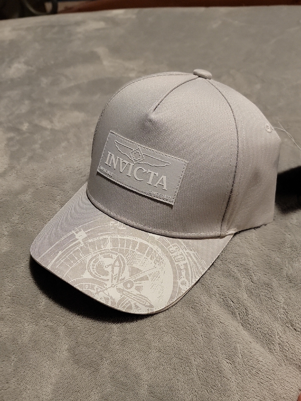NEW Invicta "Invincible Since 1837" Mens Baseball Hat Cap - Gray Adjustable